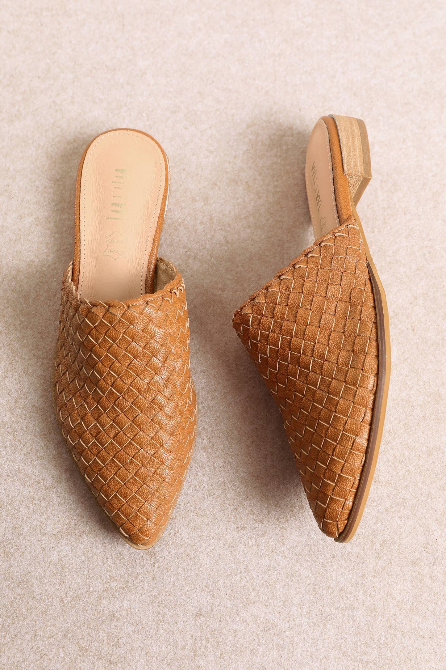 Woven Mule in Cognac