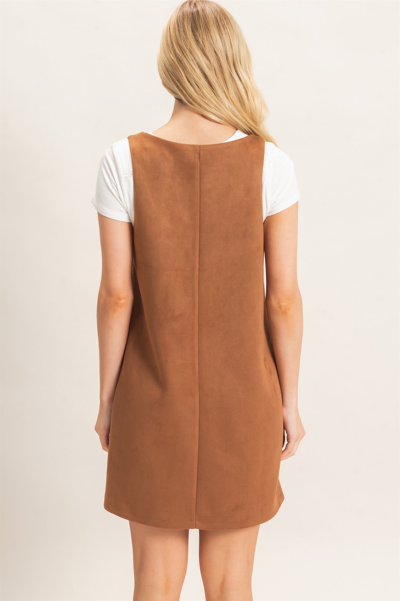 Sleeveless Suede Mini Dress