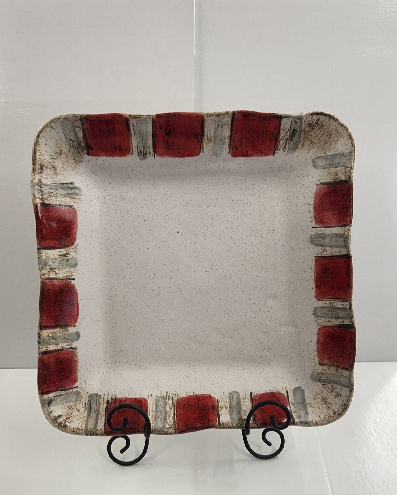 Square Platter Gameday Red