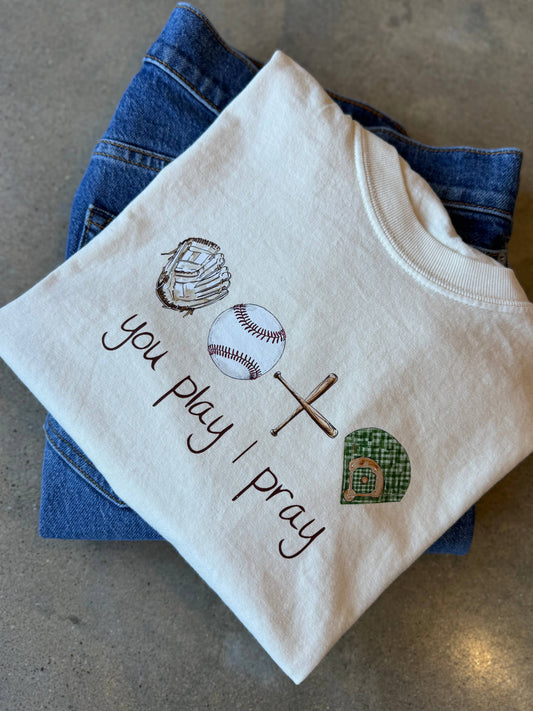 Club Baseball Mom Tee You Play I Pray