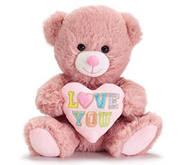 Love You Bear 8" Mauve