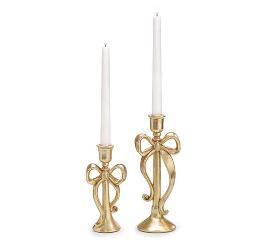 Gold Candleholder With Bow