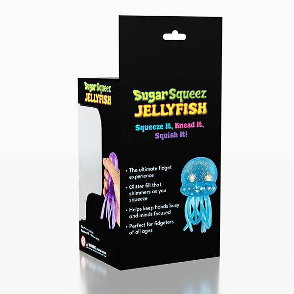 SugarSqueez Squishies® Maltose Jellyfish Glitter Fidget Stress Ball