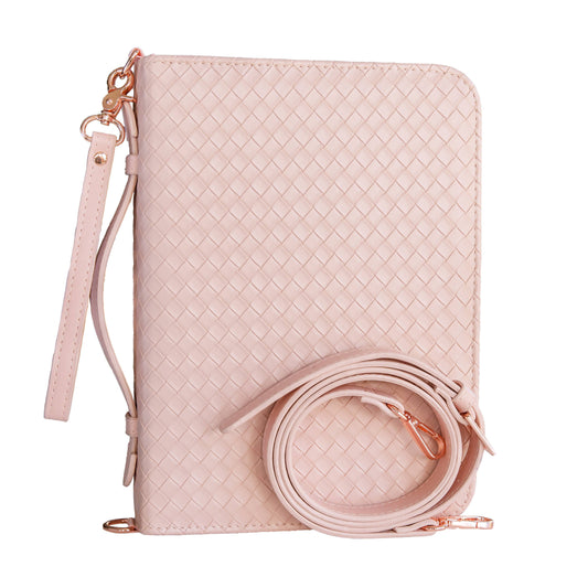 Bible Cover, Weave Bible Case, Crossbody BLUSH