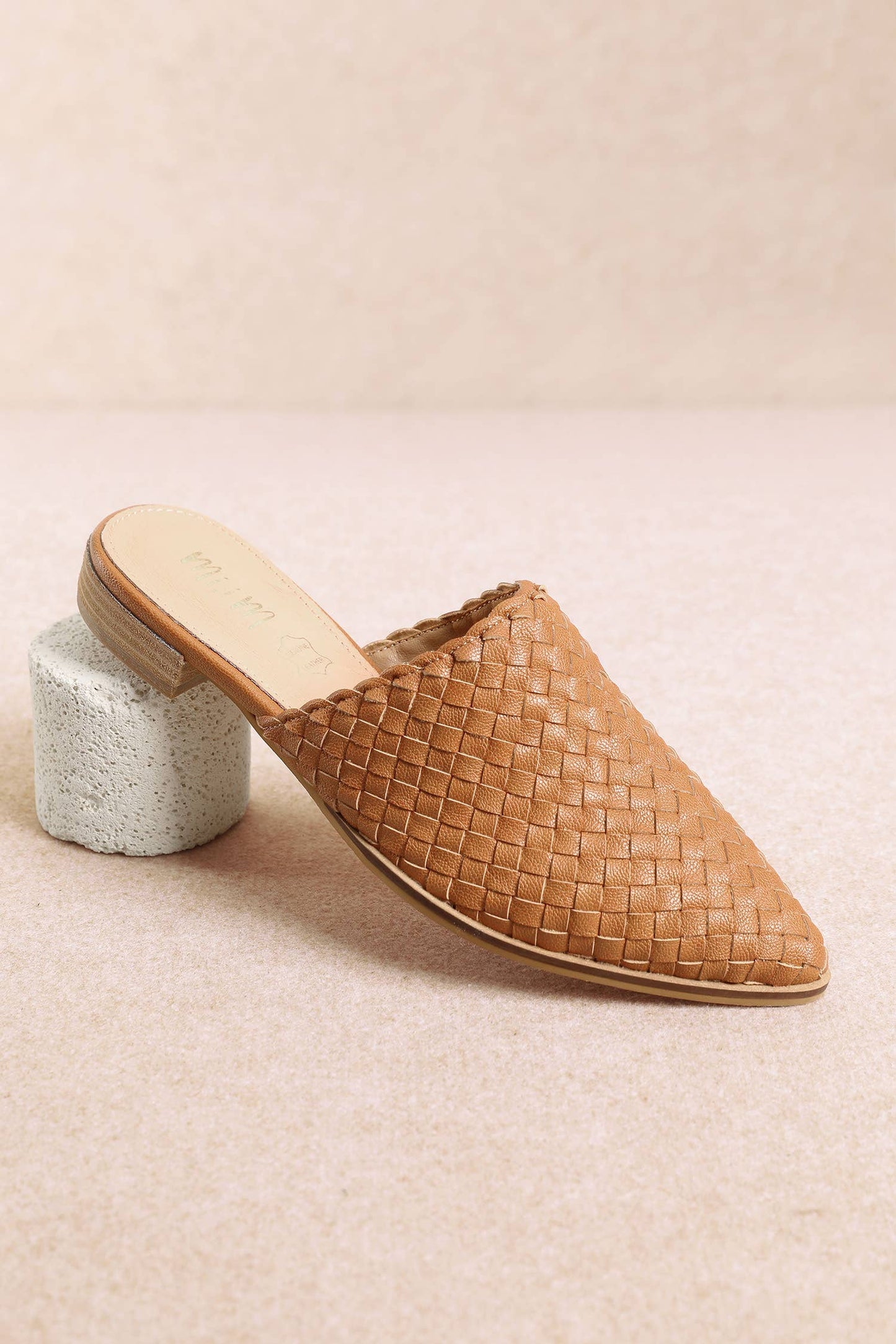 Woven Mule in Cognac