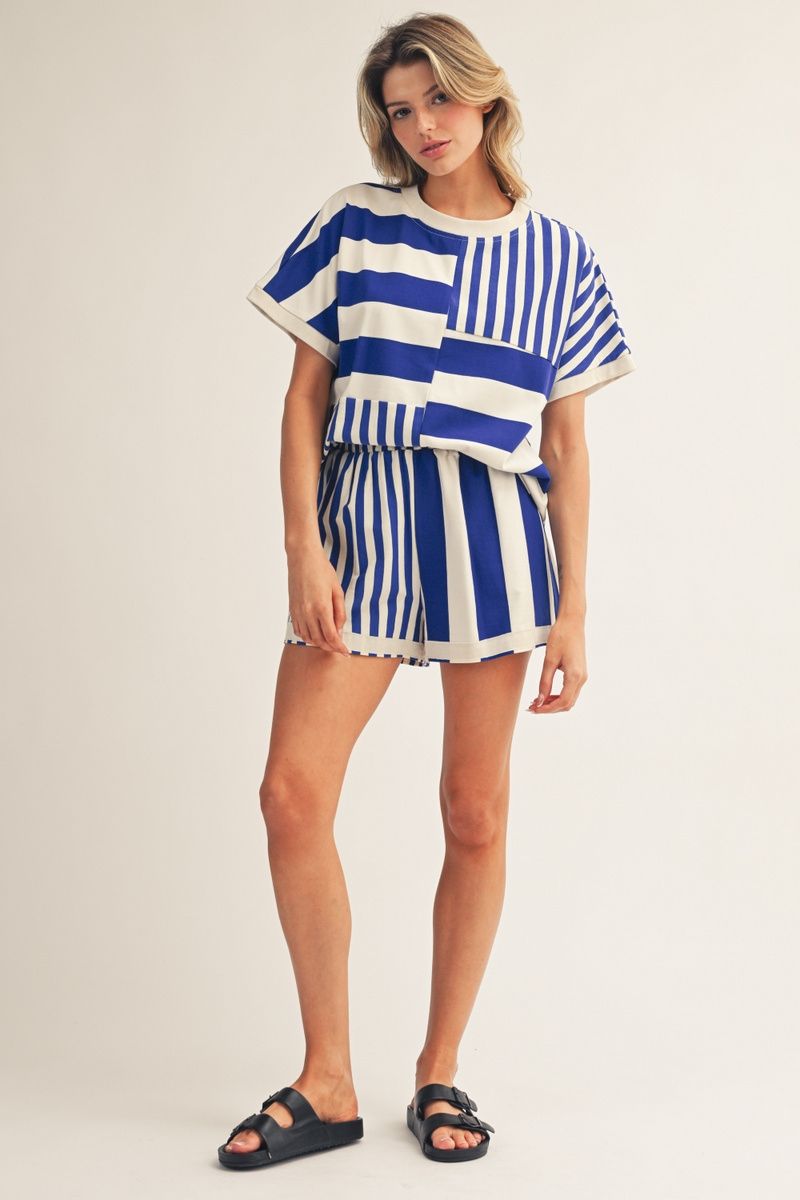 Royal Color Block Top