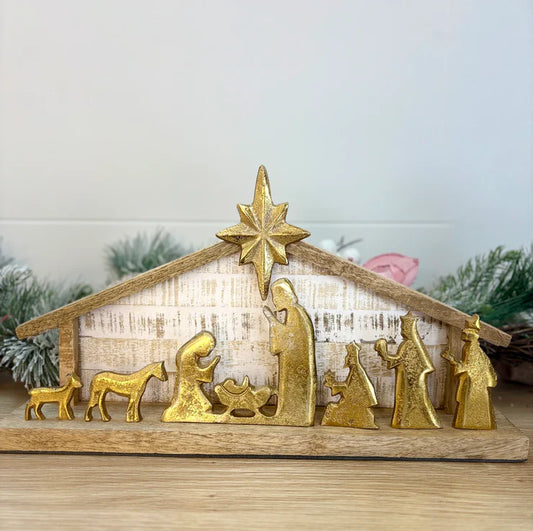 Nativity Scene Gold Large