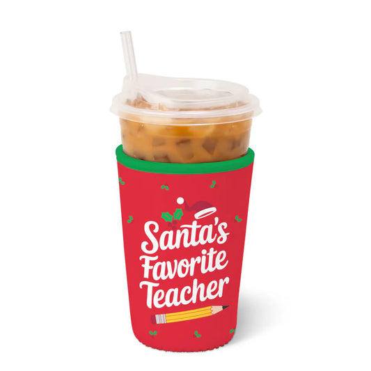Santa's Favorite Teacher Iced Cup Coolie (Medium)