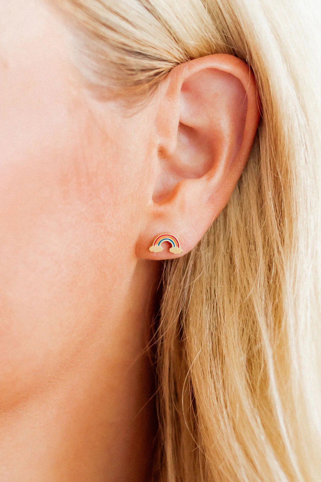 Screwback Stud Earrings in Rainbow Days