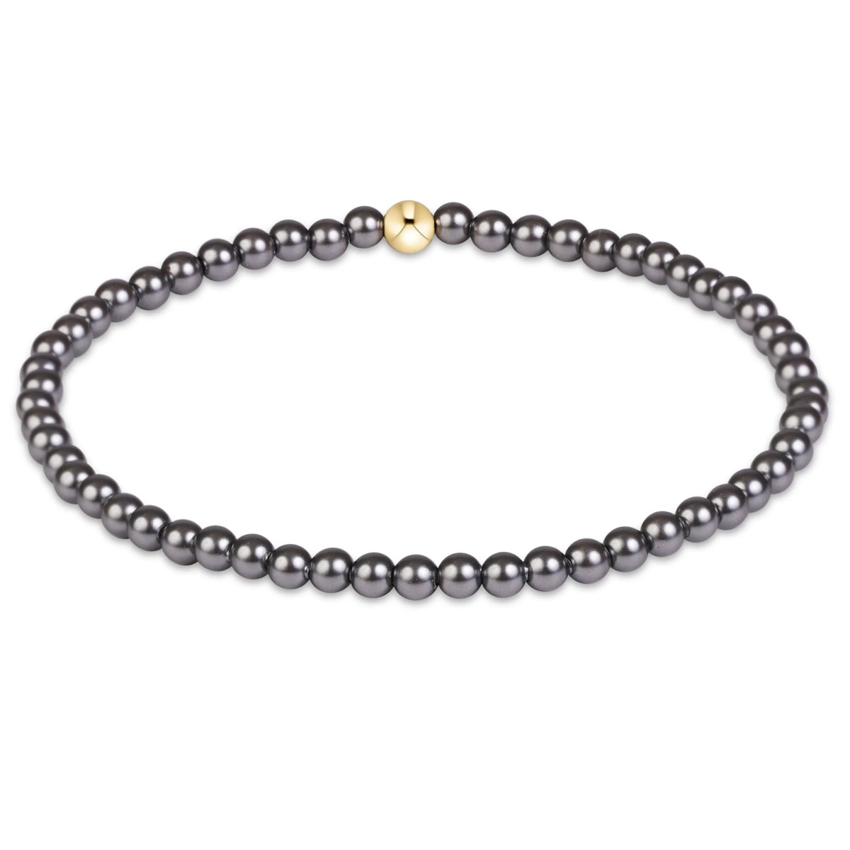 classic pearl dark grey 3mm bracelet