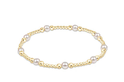 Classic Purpose Pattern 4mm Bead Bracelet Pearl