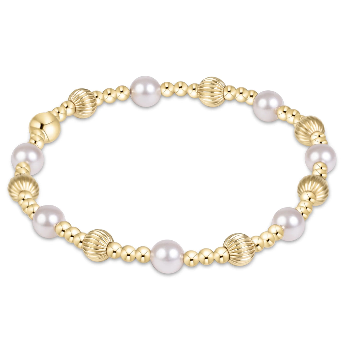 extends dignity sincerity gold 5mm bracelet - pearl