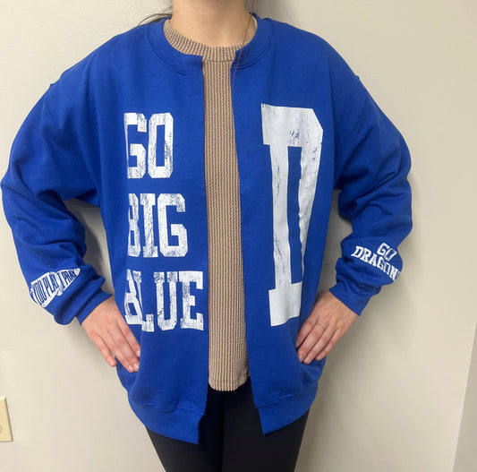 Go Big Blue Open Sweater Cardigan