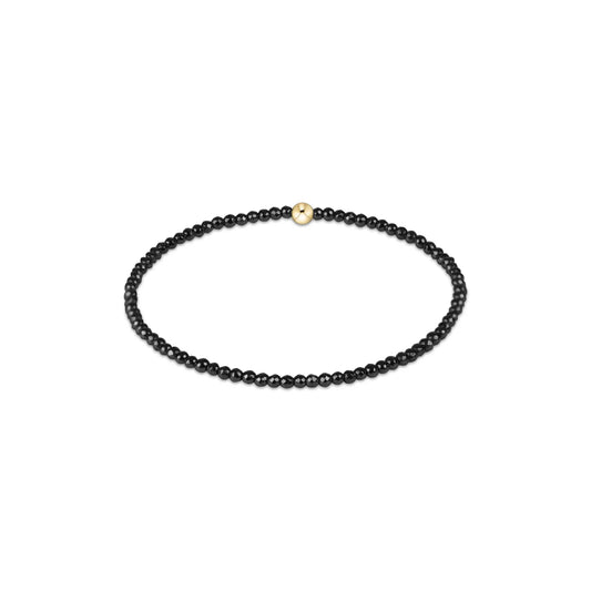 FACETED HEMATITE 2MM BEAD  BRACELET