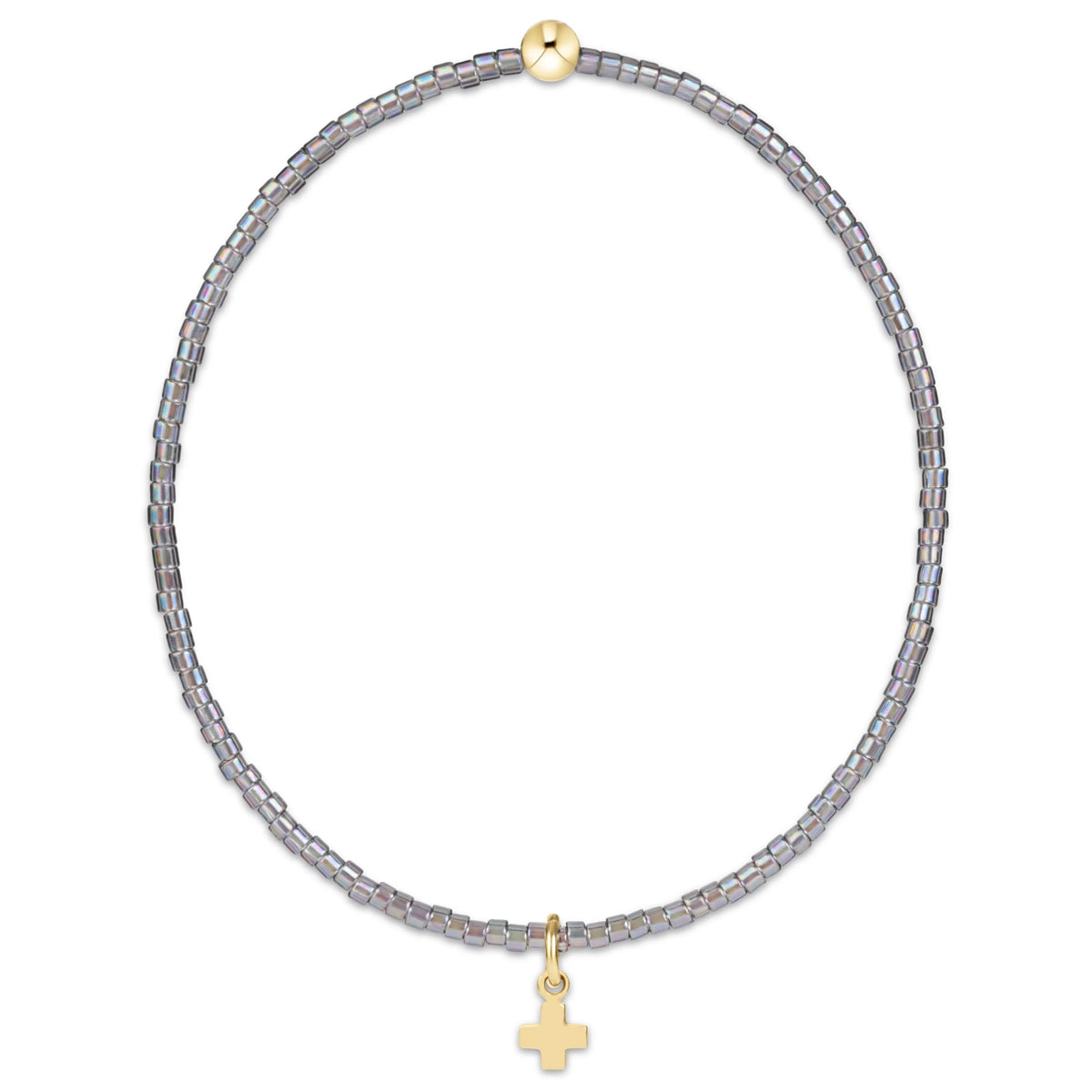 hope classic morning mist bracelet - signature cross small gold charm