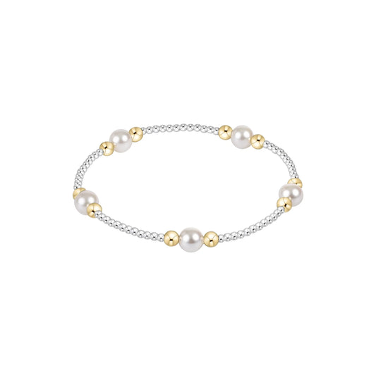 PURPOSE PEARL 6MM BEAD  BRACELET - MIXED METAL