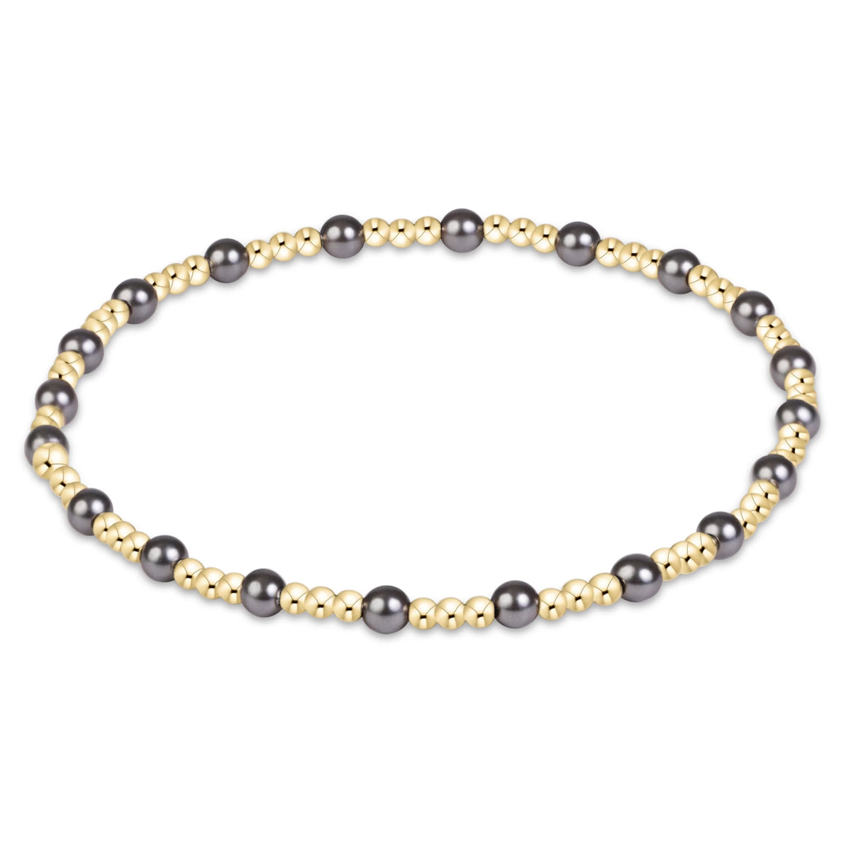 purpose pearl dark grey 4mm gold bracelet (Copy)