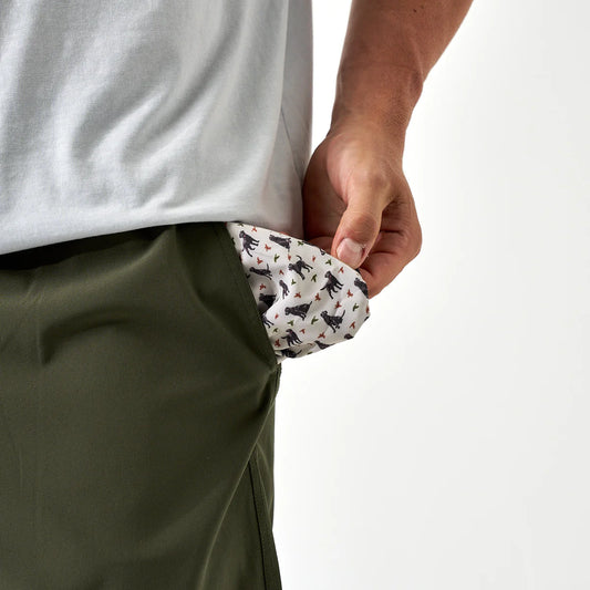 Everyday Shorts in Mallard Green Dog and Duck Pocket