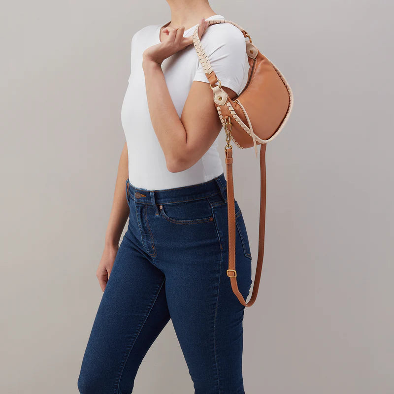Mia Crescent Small Hobo in Warm Cashew