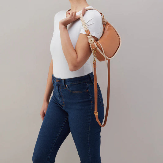 Mia Crescent Small Hobo in Warm Cashew