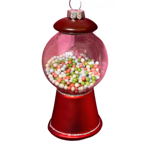 Gumball Machine Glass Oranment 5"