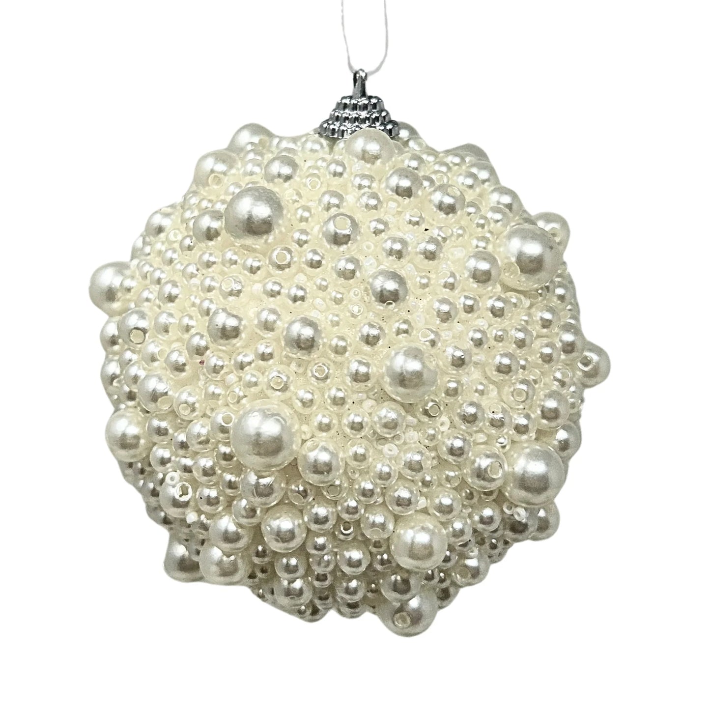 Faux Pearl Ball Ornament 4"
