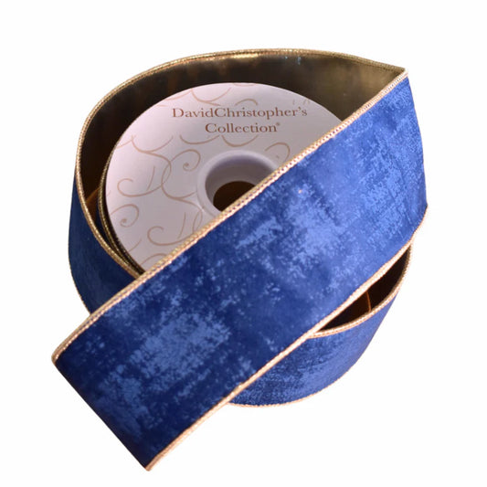 Textured Navy Blue Velvet Ribbon