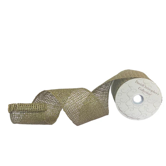 4"x10yd Glitter Ribbon Champagne