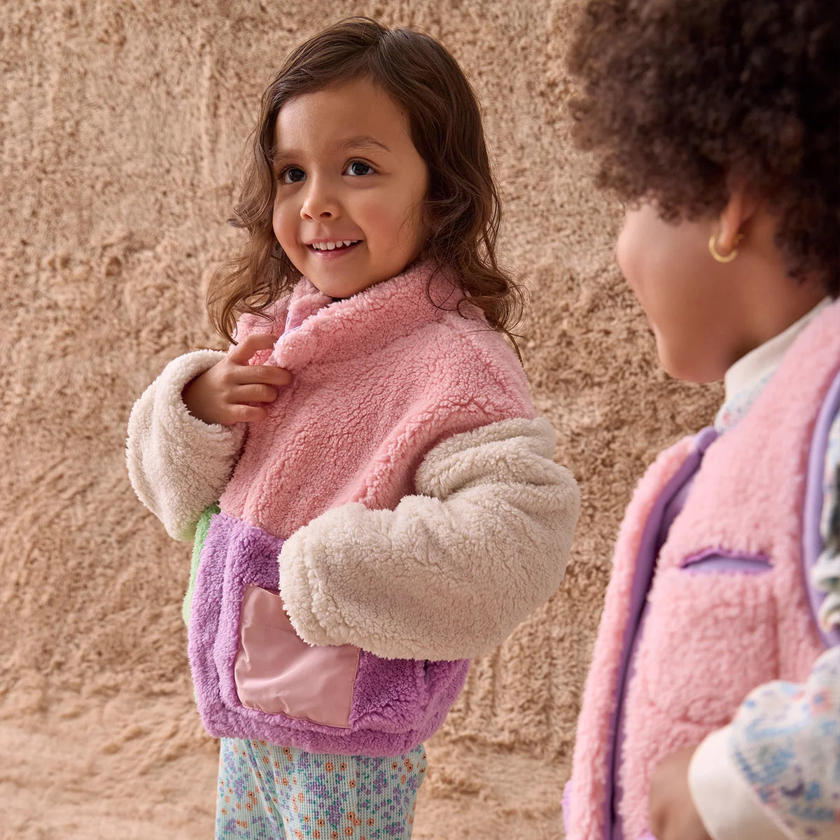 Magnetic Jacket Pink Sherpa Colorblock