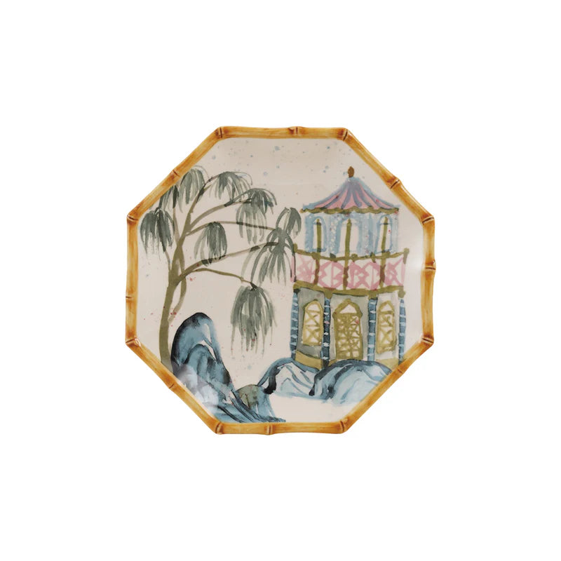 Palm Hand-Painted Stoneware Plate