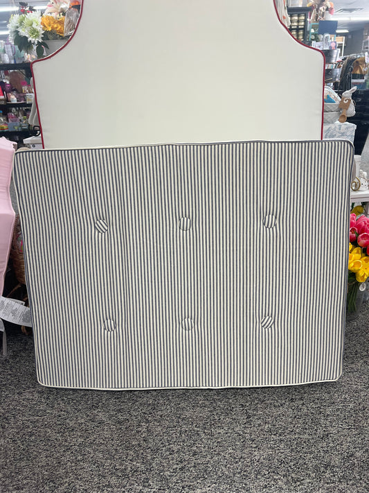 Pillow Headboard French Striped Navy With Buttons