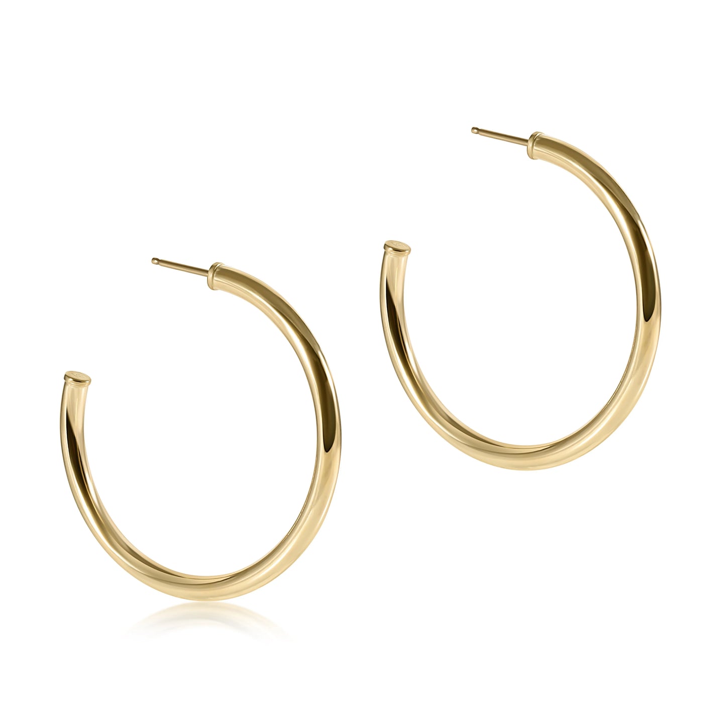 ROUND GOLD 1.5" POST HOOP - 3MM - SMOOTH