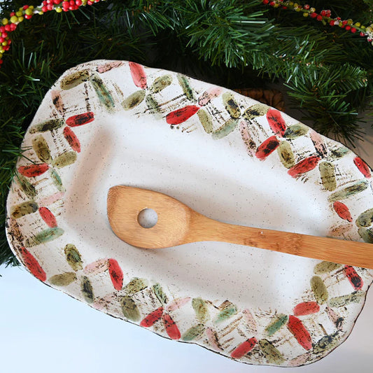 Criss Cross Garland Rectangle Dish