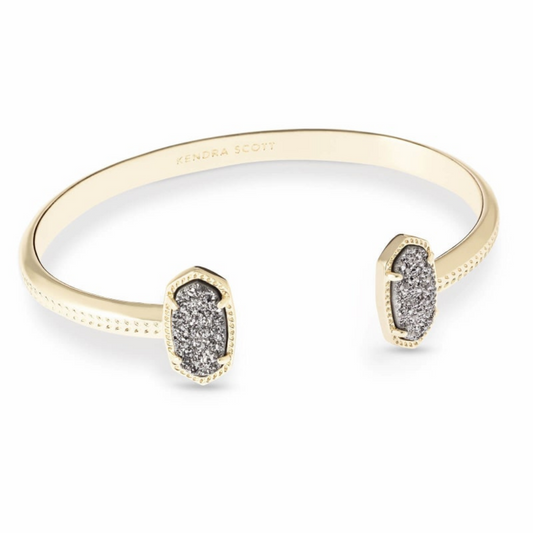 ELTON CUFF BRACELET GOLD PLATINUM DRUSY