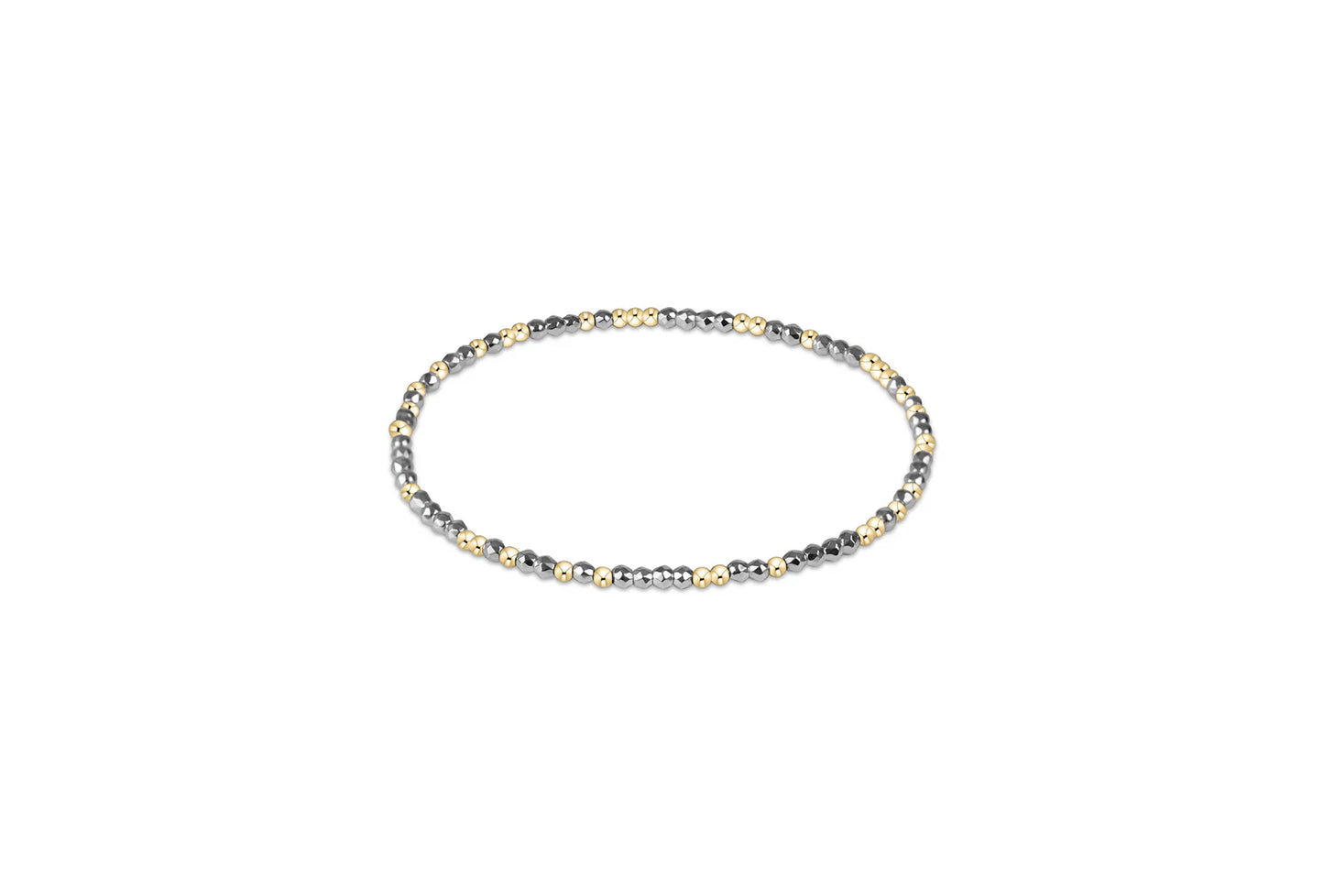 HOPE UNWRITTEN SILVER FACETED  HEMATITE 2MM BEAD BRACELET