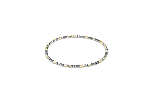 HOPE UNWRITTEN SILVER FACETED  HEMATITE 2MM BEAD BRACELET
