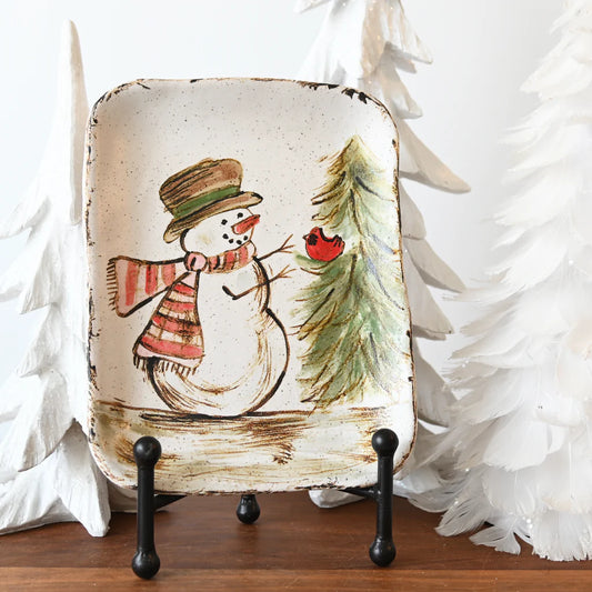 Snowman Meets Cardinal
