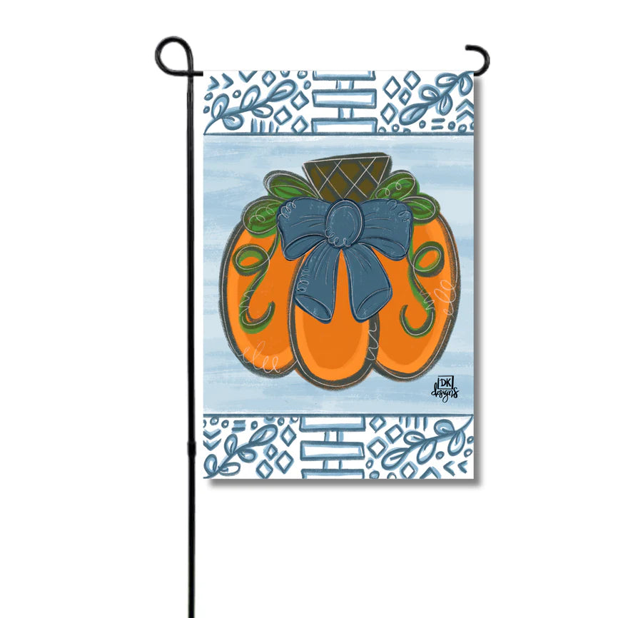 Blue Chinoiserie Pumpkin Glam Flag