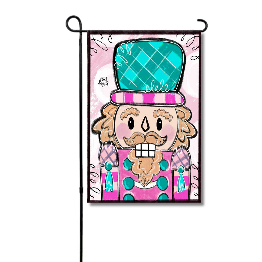 Pink Nutcracker Garden Flag