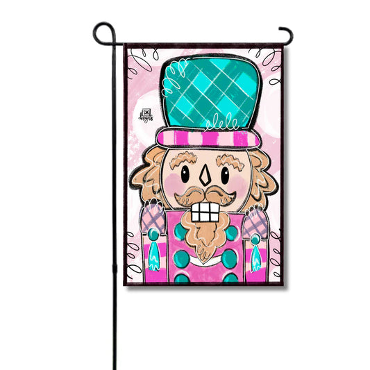 Pink Nutcracker Garden Flag