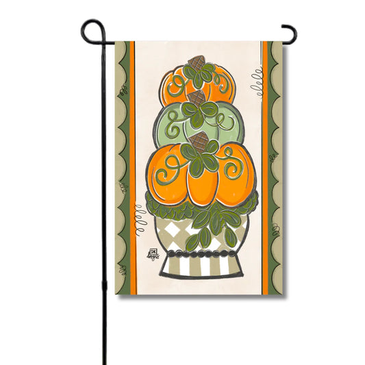 Tan Pumpkin Topiary Garden Glam Flag