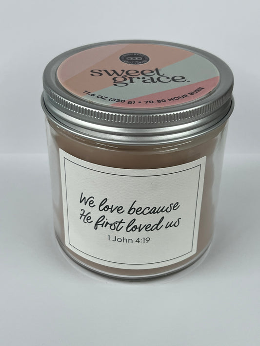 Sweet Grace Statement Jar Candle #053 - 1 John 4:19