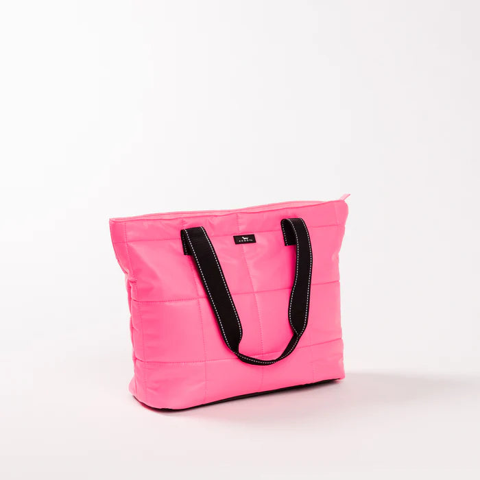 Layover Tote Pop Pink Box Quilted