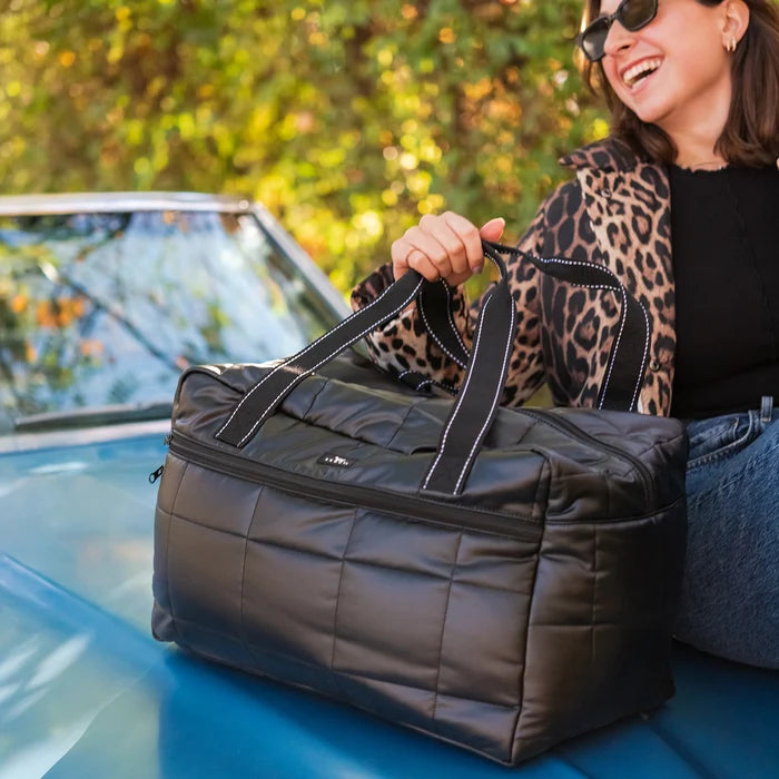 First Class Duffle Black Box Quilted