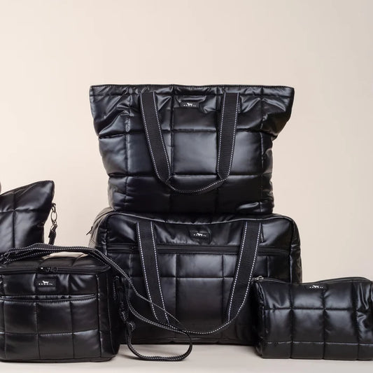 Layover Tote Black Box Quilted