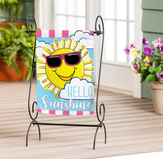 Hello Sunshine Applique Garden Flag