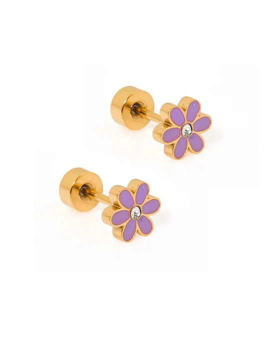 Screwback Stud Earrings in Alli Purple