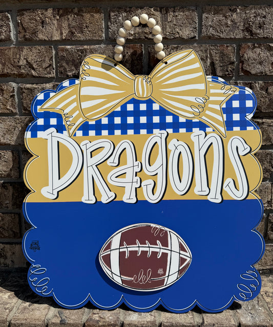 Dragon Scallop Door Hanger w/ Mini Football