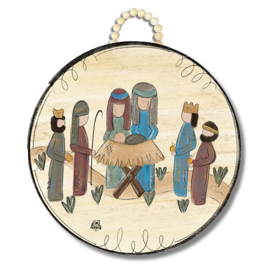 Nativity Circle Door Hanger