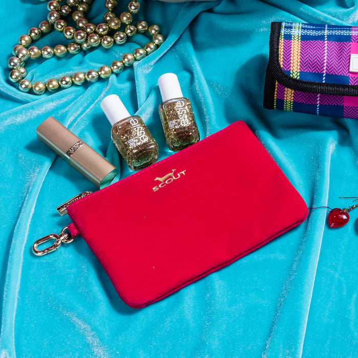 The Carly Pouch Pink Velvet